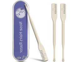 Mrs. Jones Handmatige neushaartrimmer - roterende neushaar scheermesje - oorplukker - draagbaar neusgat haarverwijderaar - 3-pack. .