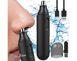 Mrs. Jones Oplaadbare neushaartrimmer-neustrimmer oortondeuse IPX7 waterdicht dubbele messen professionele pijnloze wenkbrauwen en gezichthaartrimmer voor mannen en vrouwen .