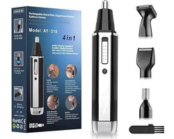 Neushaartrimmer - 4-in-1 Neushaartrimmer - USB oplaadbaar - Nat en Droog Reinigingssysteem - Pijnloze Neushaarverwijderaar - Oorhaartrimmer -