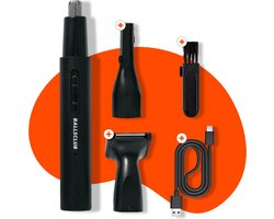 Neushaartrimmer voor Mannen | 3-in 1 Neustrimmer en Oortrimmer + Baardtrimmer + Wenkbrauwtrimmer | Oplaadbaar | Trim zonder pijn of irritatie | De Sidekick van Balls Club