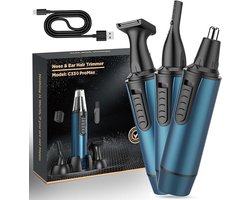 Veelzijdige 3-in-1 Neushaartrimmer voor Mannen - USB Oplaadbaar, Stille en Pijnloze Oor- en Neustrimmer - Waterdicht IPX7