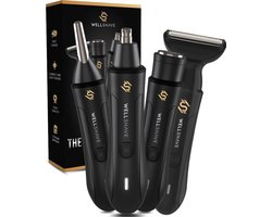 Wellshave 4 in 1 Neustrimmer Ultimate - All In One Wenkbrauw en Oorhaar trimmer - Neushaartrimmer voor mannen - Wenkbrauw Trimmer