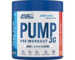 Applied Nutrition - Pump 3G ZERO STIM Pre-Workout (Fruit Burst - 375 gram) - Suikervrij