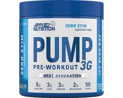 Applied Nutrition - Pump 3G ZERO STIM Pre-Workout (Icy Blue Raz - 375 gram) - Suikervrij