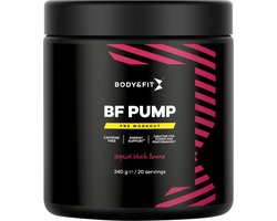 Body & Fit BF Pump Preworkout - Pre Workout Zonder Caffeine - Creatine - Bèta Alanine - Tropical Blush