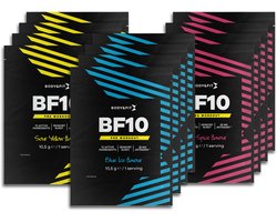 Body & Fit BF10 Pre Workout Sachets - Pre-Workout met Cafeïne - Blue Ice, Sour Yellow, Red Spice - 12 servings (126 gram)