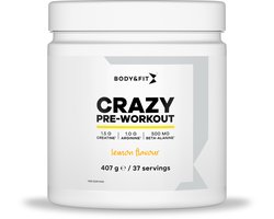 Body & Fit Crazy Pre-Workout - Citroen smaak - Pre Workout - 407 gram (37 doseringen)