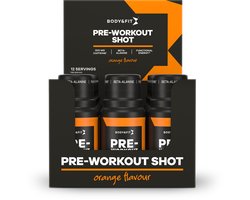 Body & Fit - Pre-Workout Shot - Pre Workout Shot met Cafeïne & Beta-Alanine - Orange - 12 pack