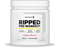 Body & Fit Ripped Pre Workout - Framboos Pre-Workout Poeder - 30 doseringen (225 gram)