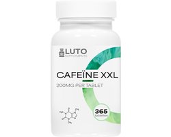 Cafeïne Pillen - 200 mg - 365 Caffeine tabletten - Laboratoriumgetest (gehalte aan werkzame stoffen + zuiverheid) - Zónder ongewenste toevoegingen - Hóge dosering - Veganistisch - Premium kwaliteit - LUTO Supplements