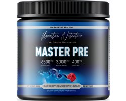 Meester Nutrition - Pre-Workout: Master Pre Blueberry & Raspberry - Energy Drink - De Sterkste Én Lekkerste Van Nederland