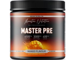 Meester Nutrition - Pre-Workout: Master Pre Mango - Energy Drink - De Sterkste Én Lekkerste Van Nederland