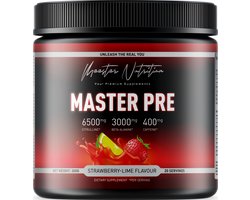 Meester Nutrition - Pre-Workout: Master Pre Strawberry & Lime - Energy Drink - De Sterkste Én Lekkerste Van Nederland