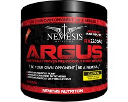 Nemesis Nutrition | Argus | L-arginine | 180 capsules á 825mg 90 servings | Pre-workout | Intra-workout | Aminozuren | Nutriworld