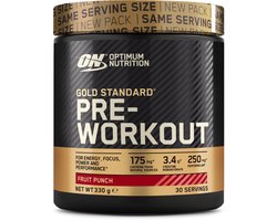 Optimum Nutrition Gold Standard Pre Workout - Fruit Punch - Pre-Workout - 330 gram (30 doseringen)