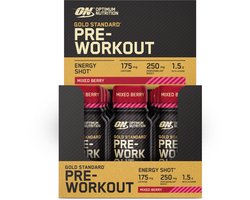 Optimum Nutrition Gold Standard Pre Workout Shots - Pre-Workout Mixed Berries - Ready to Drink - 12 x 60ml