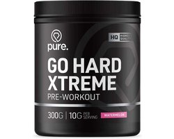 Pure. Go Hard Xtreme Pre-Workout - Beta Alanine - Taurine - Cafeïne - Citrulline - Suikervrij - Pre Workout Supplement, Krachttraining Energy Drink - Watermelon - 30 servings - 300g