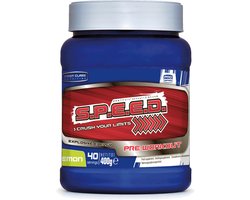 S.P.E.E.D. pre workout booster (Lemon - 400 gram) - First Class Nutrition - Vegan - Arginine - Beta-Alanine - Creatine - Citrulline - Taurine - 40 servings