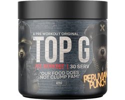 Top G - Pre workout - Energy - Peruvian Punch - 420gram - 30 servings - pre-workout - preworkout - Caffeine - Cafeine - Beta Alanine - L-Citrulline - L-Tyrosine - Taurine - Choline - Fitness - Krachttraining - Energie - Energy Drink - Focus