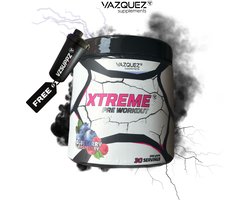 Xtreme Pre Workout - BlueRaspBerry- Cafeïne Boost - Voor je training - Energie - Boost - Uithoudingsvermogen - L Citrulline - Beta Alanine - Xtreme - Extreme - Preworkout - Boost voor je training - Energie - Kracht - Uithoudingsvermogen