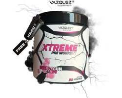 Xtreme Pre Workout - Bubblegum - Cafeïne Boost - Voor je training - Energie - Boost - Uithoudingsvermogen - L Citrulline - Beta Alanine - Xtreme - Extreme - Preworkout - Boost voor je training - Energie - Kracht - Uithoudingsvermogen