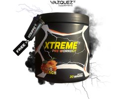 Xtreme Pre Workout - Mango/Peach - Pre Workout - Cafeïne Boost - Voor je training - Energie - Boost - Uithoudingsvermogen - L Citrulline - Beta Alanine - Mango - Peach - Xtreme - Extreme