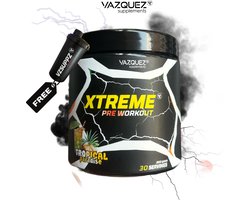 Xtreme Pre Workout - Tropical Caribbean - Cafeïne Boost - Pre Workout - Caffeine Boost - Xtreme - Preworkout - Uithoudingsvermogen - L Citrulline - Beta Alanine - Xtreme - Extreme - Kracht - Uithoudingsvermogen - Voor je workout