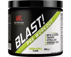 XXL Nutrition - Blast! Pre Workout - Citruline Malaat, Beta-Alanine, Taurine, Arganine AKG & Cafeïne - Pre Workout Energy Drink Supplement Krachttraining - Green Apple - 300 Gram