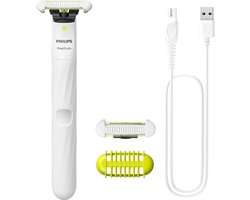 Philips OneBlade Intimate - Unisex - Wit - Scheerapparaat en trimmer voor intieme delen - Inclusief extra mesje - QP1924/30