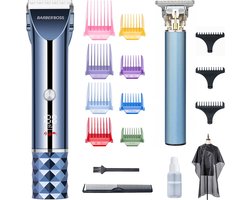 Barberboss Professionele Tondeuse en Trimmer Set - Hair Clipper - Draadloze Haartrimmer - LED-display - Incl. Schort en opzetstukken