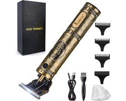 Luxe Professionele Goude Trimmerset - Trimmer voor mannen - Baardtrimmer - Scheerapparaat - Tondeuse - 1500mAh - Inclusief opzetstukken 1mm - 2mm - 3mm