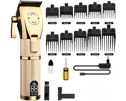 Pop Barbers P800 Hair Trimmer - Clippers - Gold Metal Tondeuse - hair cutter - Professional barber Hair Clipper  -Tondeuse -TRIMMER - Tondeuse - kappers - Elektrische Tondeuse - 7200 Speed ​​ Trimmer - Salon - Kappers Gereedschap