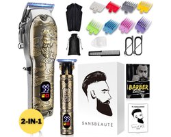 Professionele Draadloze 2-in-1 Tondeuse - Tondeuse Mannen Hoofdhaar - Cheveux Haar - Haartrimmer - Kapper Haar Machine - Haartondeuse - Baard - Barber Hair Clipper - Kapper Buddha Trimmer - Kappersset