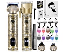 Professionele Draadloze 4-in-1 Tondeuse - Tondeuse Mannen Hoofdhaar - Sansbeauté® TotalTrim - Cheveux Haar - Haartrimmer - Kapper Haar Machine - Haartondeuse - Baard - Barber Hair Clipper - Kapper Buddha Trimmer - Kappersset