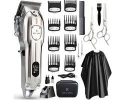 Revahs Draadloze Professionele Tondeuse Pro Set - Baardtrimmer - Hoofdhaar - Travel Bag - Snor - Tondeuse Mannen - Hair Clipper - Haartrimmer - Reistas - 0.5-25 mm