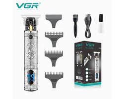 VGR V-228 Premium Haar Trimmer Voor Mannen, Professionele USB Cordless Opladen Haar Tondeuse met LED Digitale Display