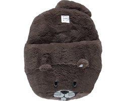 Apollo - Grote voetenwarmer slof - Bever - one size 30 x 27 cm - Dierensloffen