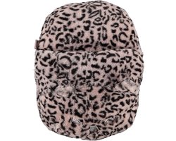 Apollo - Grote voetenwarmer slof - Cheetah roze - one size 30 x 27 cm - Dierensloffen