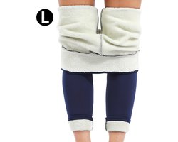 Bovista Winter Panty - Gevoerde Panty - Fleece panty - Legging Thermo Panty - Warme Panty - Elastisch - Hoge Taille - Maat L - Blauw