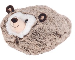 Cozy Noxxiez Voetenwarmer Egel Junior 35 X 25 Cm Pluche Bruin