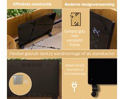 Elektrische Verwarming - Mobiele Convectorverwarming met Vloerwielen & Wandhouder