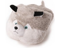 Grote husky hond voetenwarmer slof voor kinderen/dames - Honden dierensloffen/dierenpantoffels voor jongens/meisjes