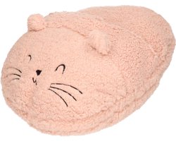 Grote voetenwarmer slof muis oud roze one size 30 x 27 cm - Dierensloffen/dierenpantoffels