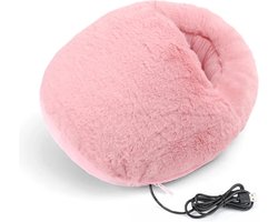 MensStore Elektrische Voetenwarmer - Voetenwarmer - Bureau Verwarming - Infrarood - Wasbaar - 30cm x 27cm - Tot 55℃ - Roze