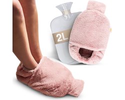 Sefya® Voetenwarmer - Voetverwarmer met Warmwaterkruik - Kruik - Extra zacht - t/m Maat 43 - Roze