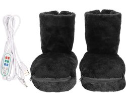 Voetverwarmer Elektrisch Verwarmde Laarzen - Winter Verwarmde Schoenen Pantoffel USB-oplader Oplaadbaar - Zwarte Thermische Voetverwarmer