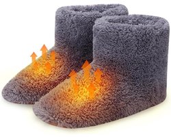 Voetverwarmer Elektrisch Verwarmde Pantoffels - USB Verwarming - Pluche - Binnen en Buiten - Winter Dames - Voetenwarmer