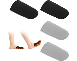 Voetverwarmer Neopreen Teenwarmers 2 Paar - Zwart Grijs - Herbruikbaar - Winter Sokken - Thermisch - Teenkappen - Voetverwarmer voor Wandelen