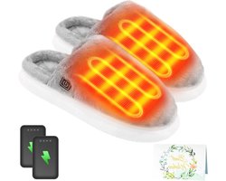 Voetverwarmer Verwarmbare-pantoffels Elektrische-feetenwarmer voor dames en heren met 2-x-4000-mAh-accu volwassenen warmteschoenen met