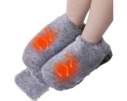 Voetwarmer, warmwaterkruik voor de voeten, warmwaterkruik met overtrek, 2 liter rubberen warmwaterkruik met zachte pluche overtrek, 2-in-1 voetenwarmer, handwarmer voor mannen en vrouwen,